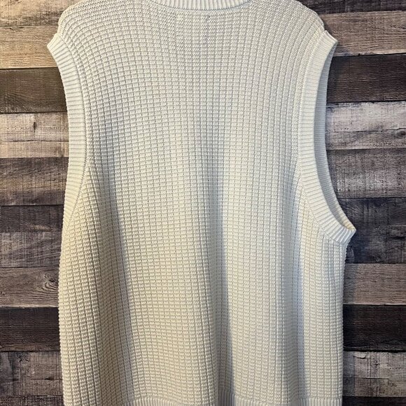 NWT Abercrombie & Fitch Sleeveless Cream Knit Sweater Vest XL Academia Old Money - Picture 2 of 6